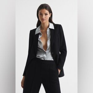 REISS SAFFIE SINGLE BREASTED BLAZER IN BLACK